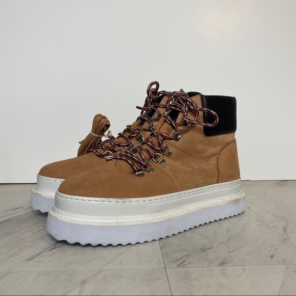 New! Schutz Marlua Platform Lace Up Tan White Boot 8B - Picture 15 of 15